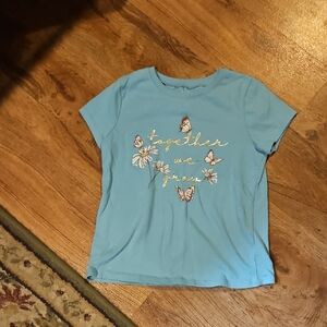 Btween Girls Green T Shirt Size 10